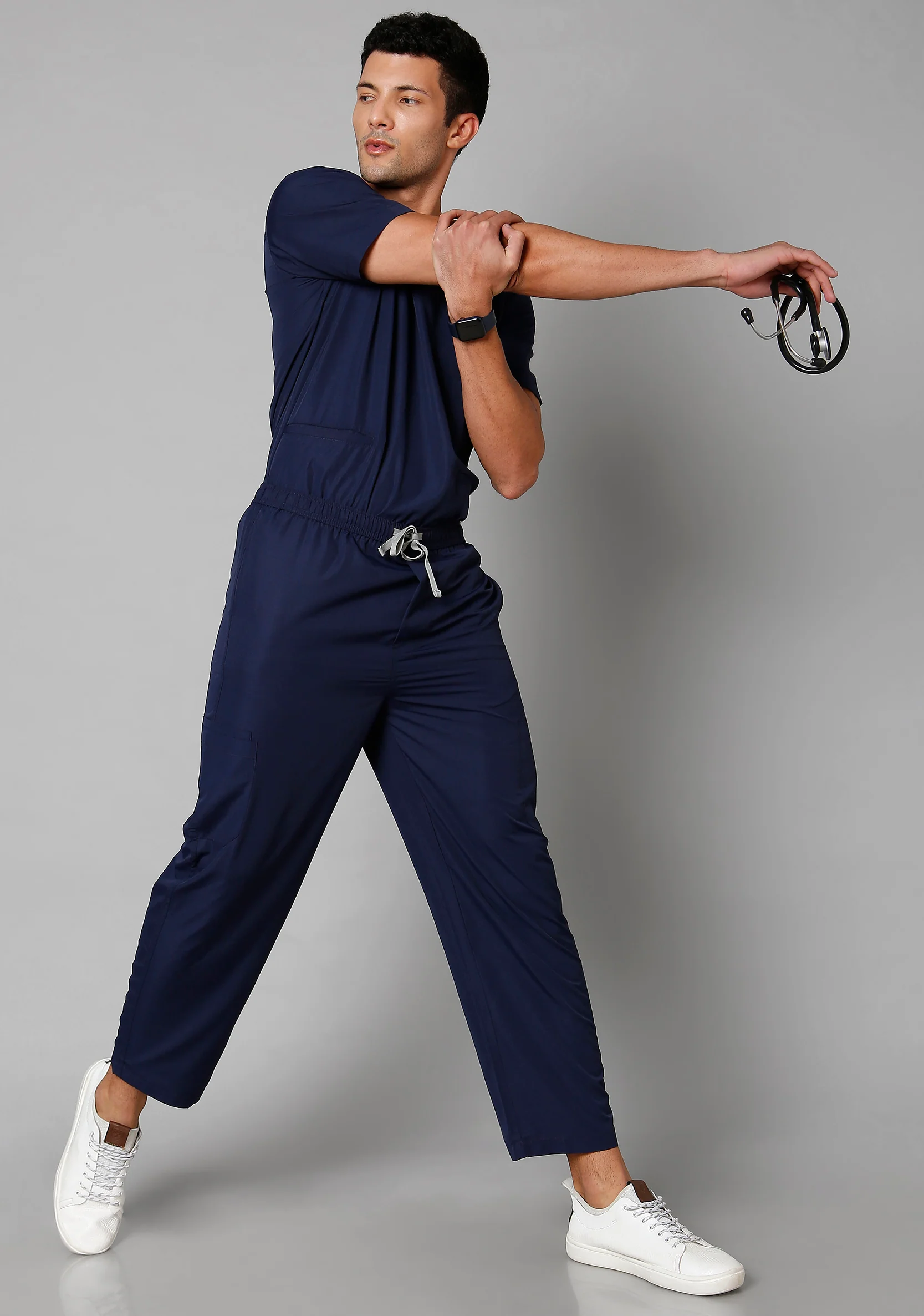 Classic Men's 10 Pocket (Navy) Scrub - Image 4