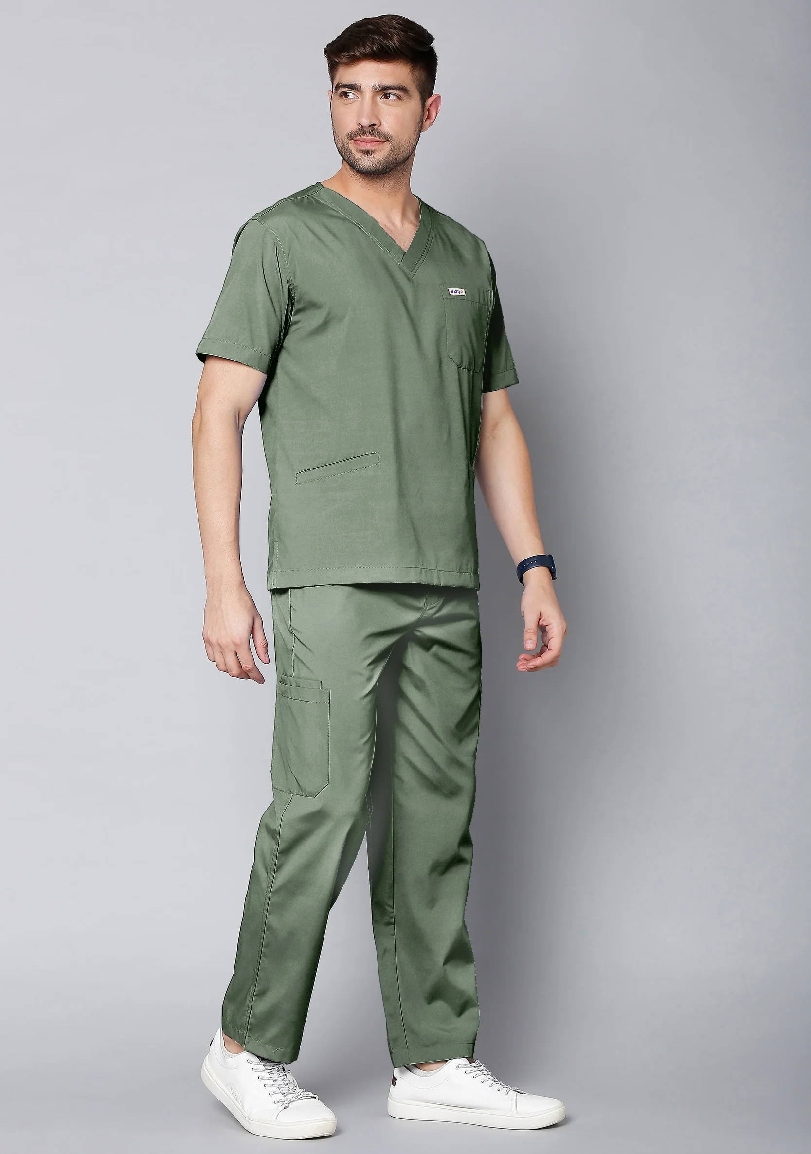 Classic Men's 10 Pocket (Olive) Scrub - Image 3