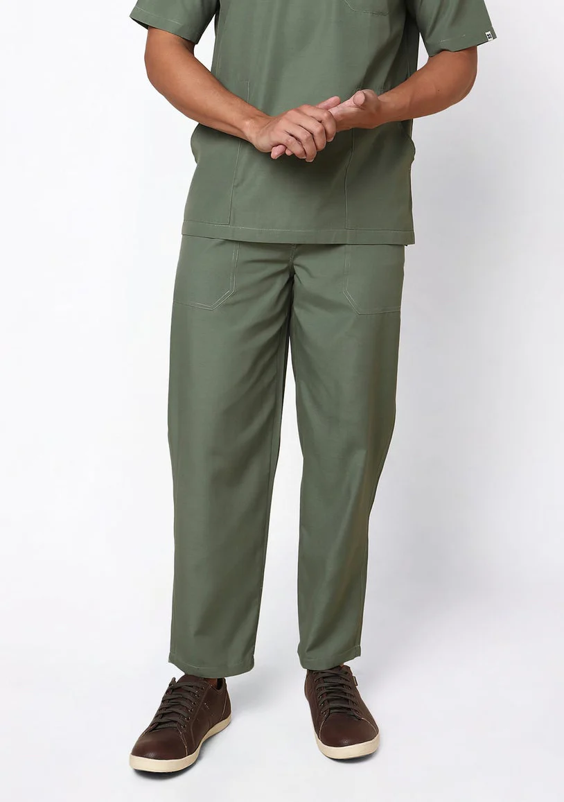 Classic Men's 2-Pocket (Olive) Scrub Bottom