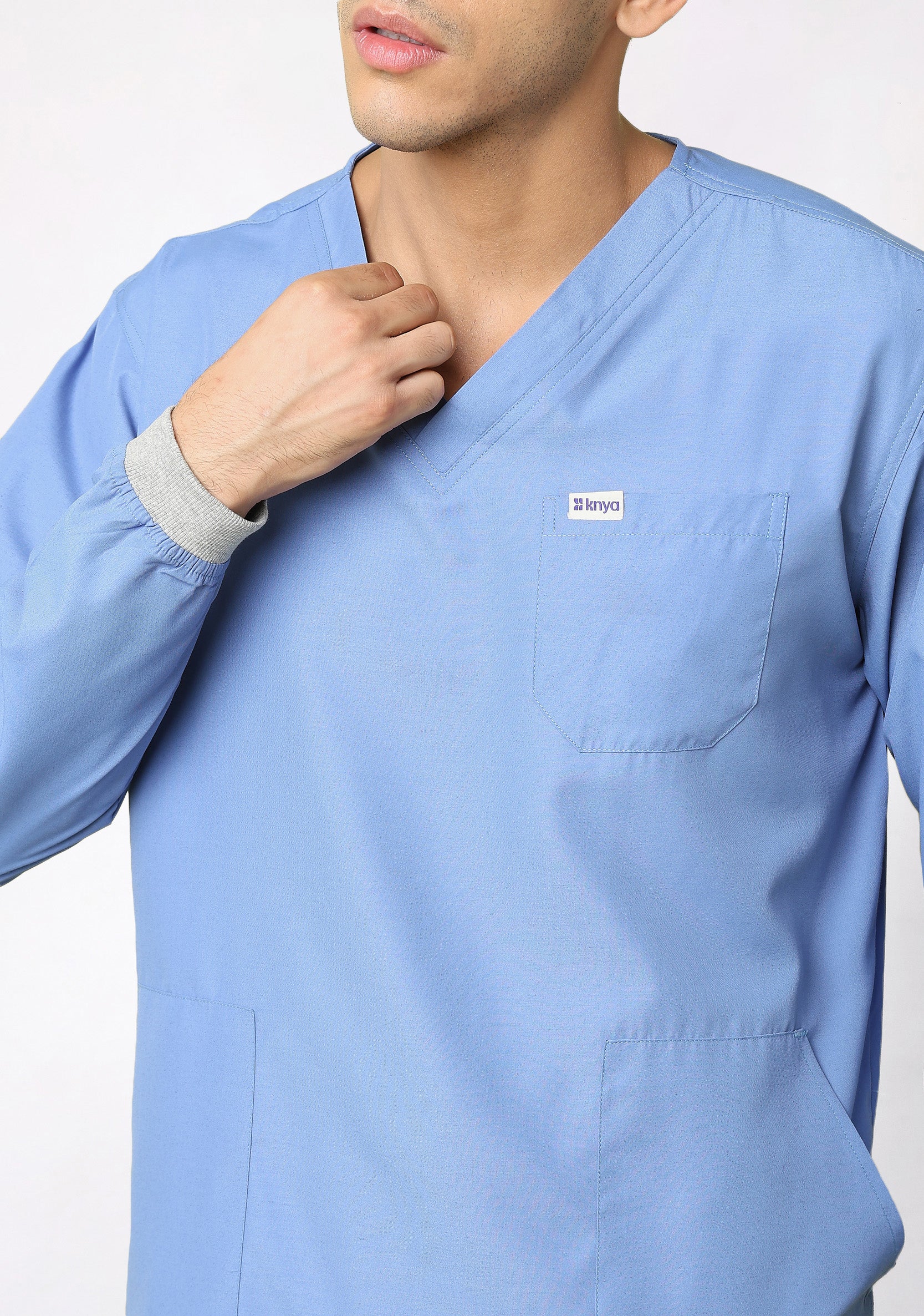 Classic Men's Longsleeves (Ceil Blue) Scrub - Image 2