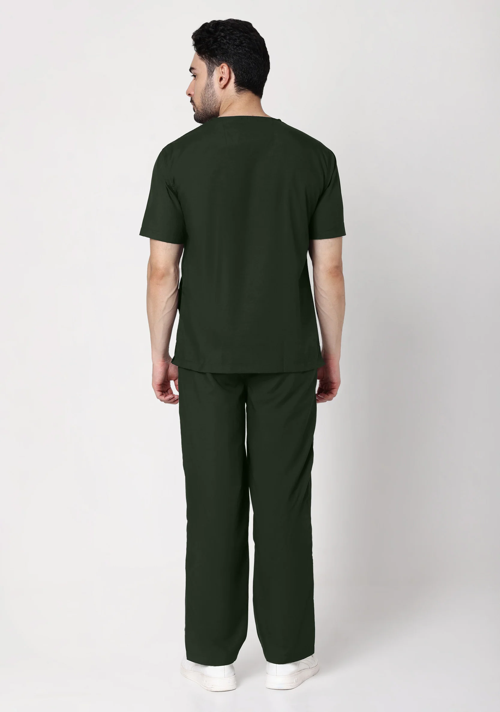 Classic Men's V-Neck (Military Green) Scrub - Image 3
