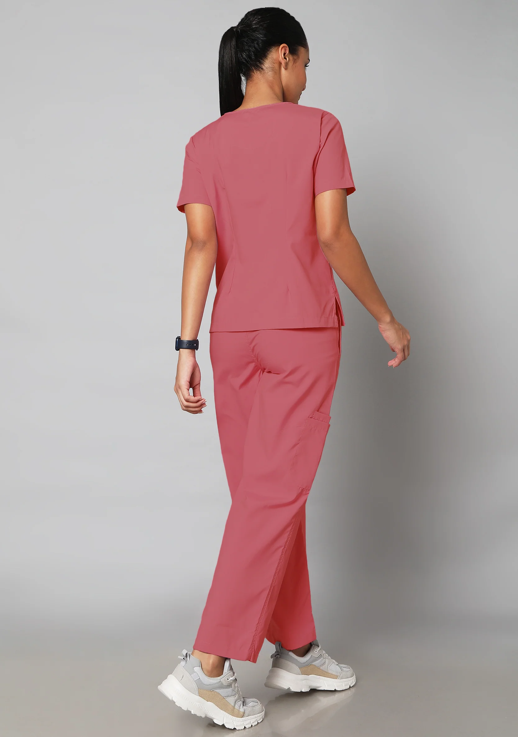 Classic Women's 10 Pocket (Mauve) Scrub - Image 4
