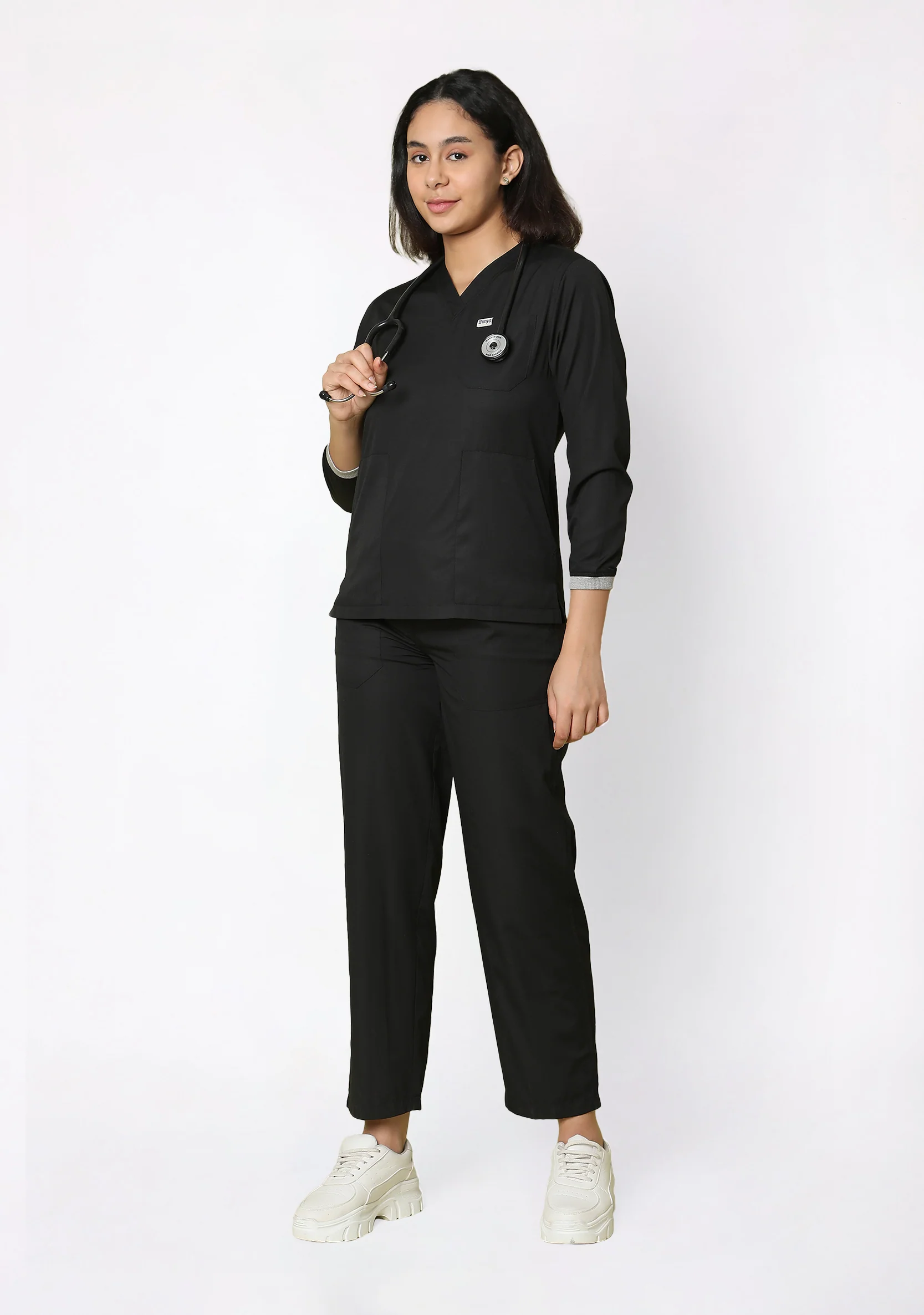 Classic Women's Longsleeves (Black) Scrub - Image 4