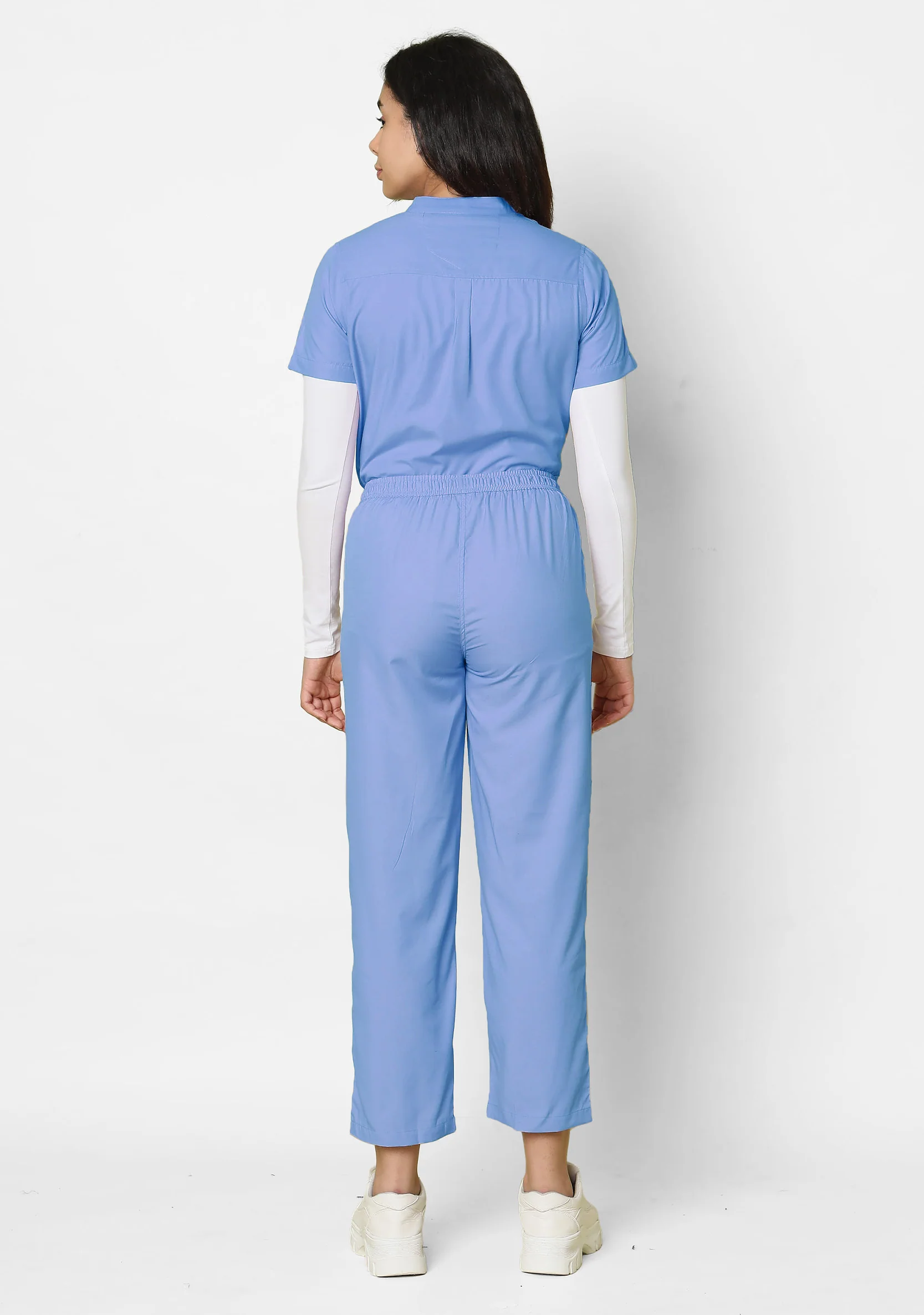 Classic Women's Mandarin Collar (Ceil Blue) Scrub - Image 5