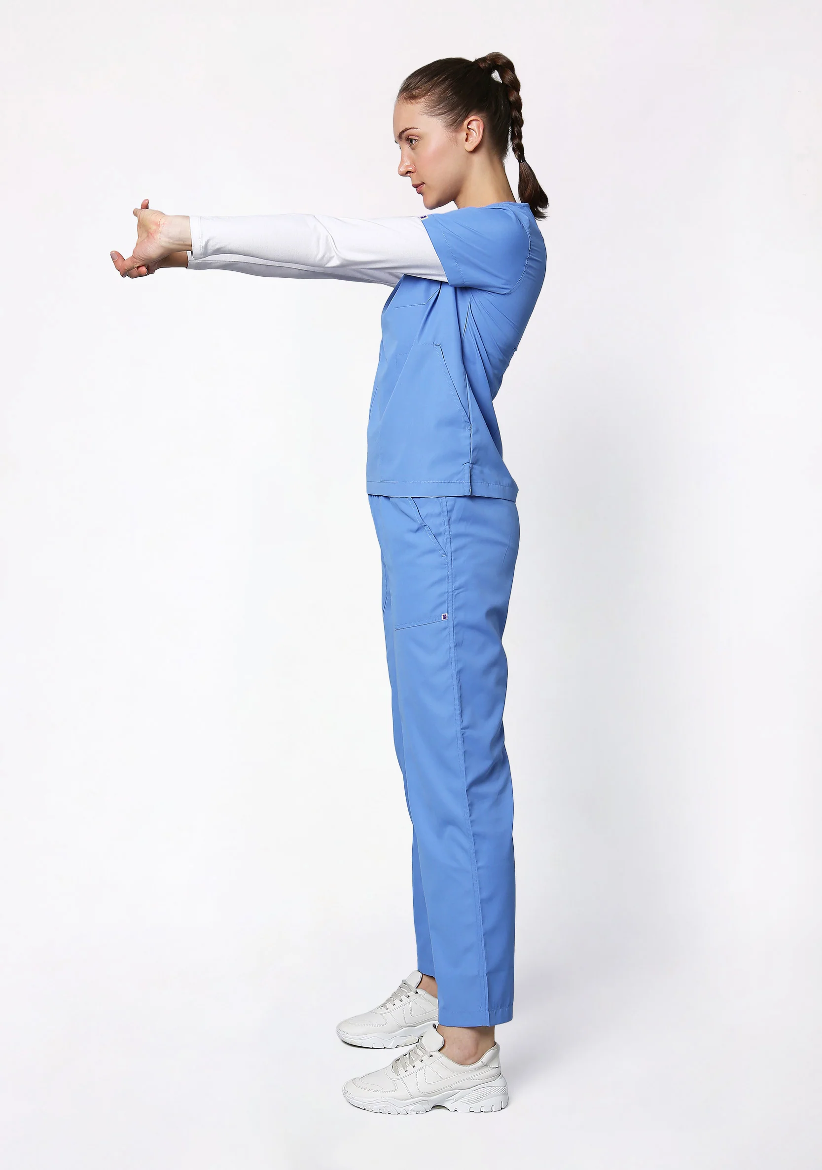 Classic Women's V-Neck (Ceil Blue) Scrub - Image 4