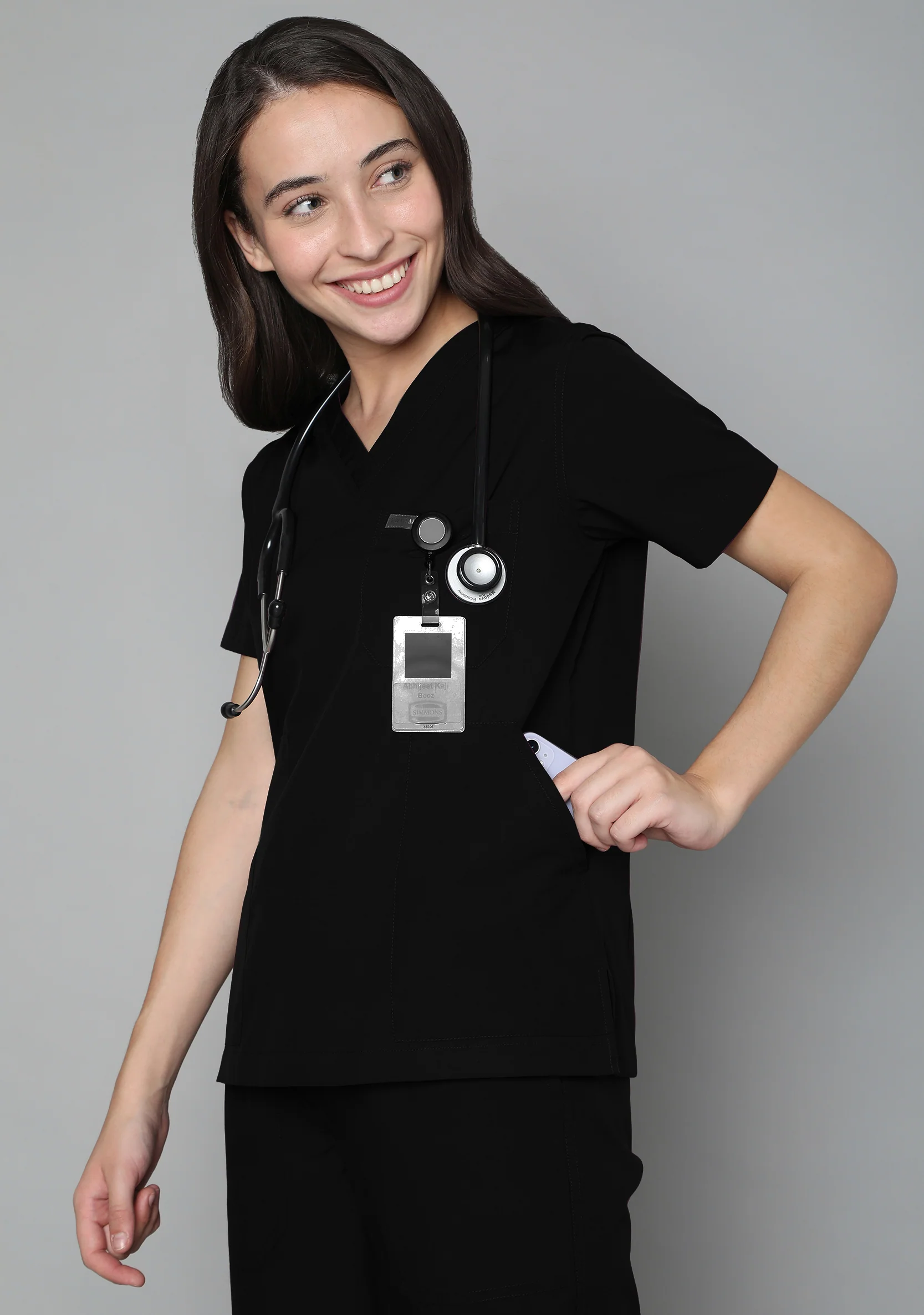 Classic Women's 2-Pocket (Black) Scrub Bottom - Image 8