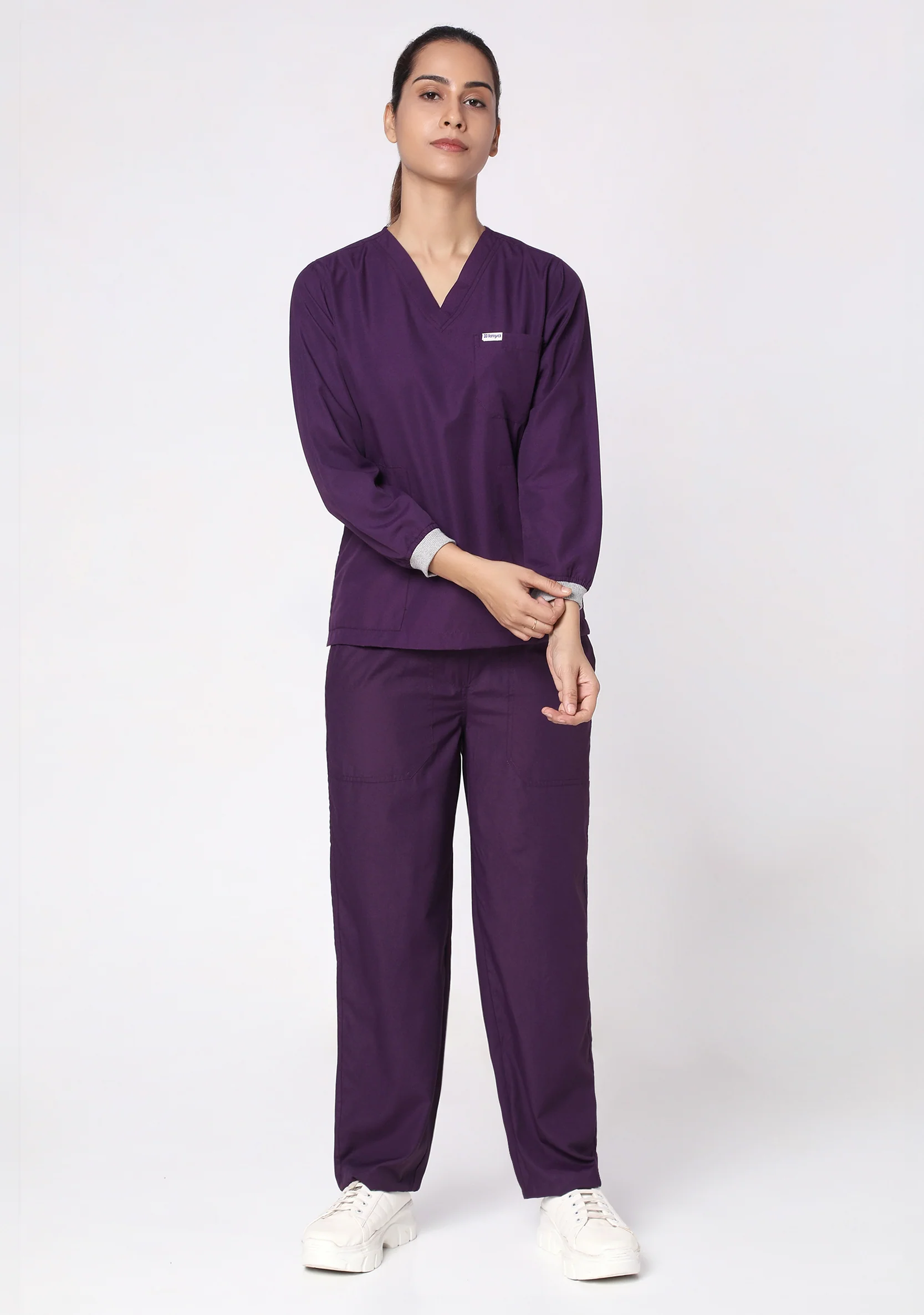 Classic Women's Longsleeves (Wine) Scrub