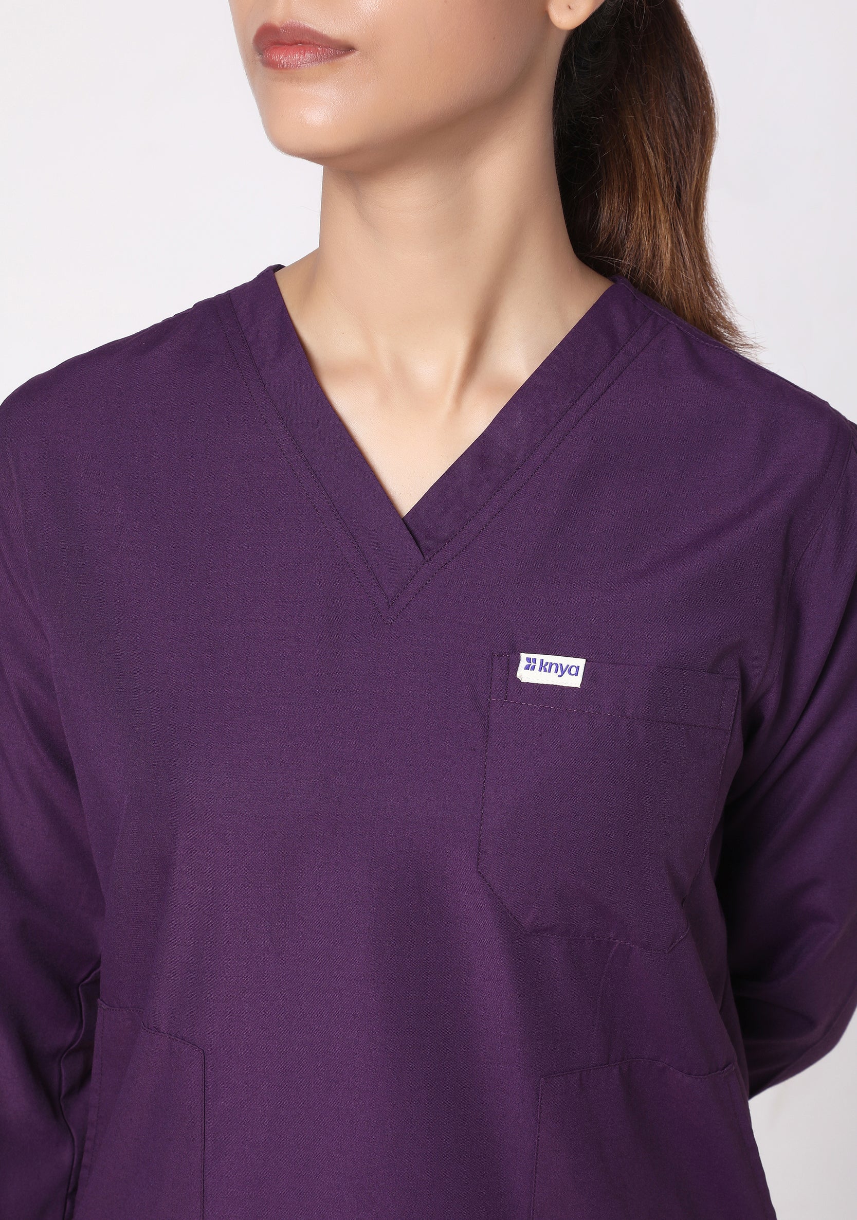 Classic Women's Longsleeves (Wine) Scrub - Image 2