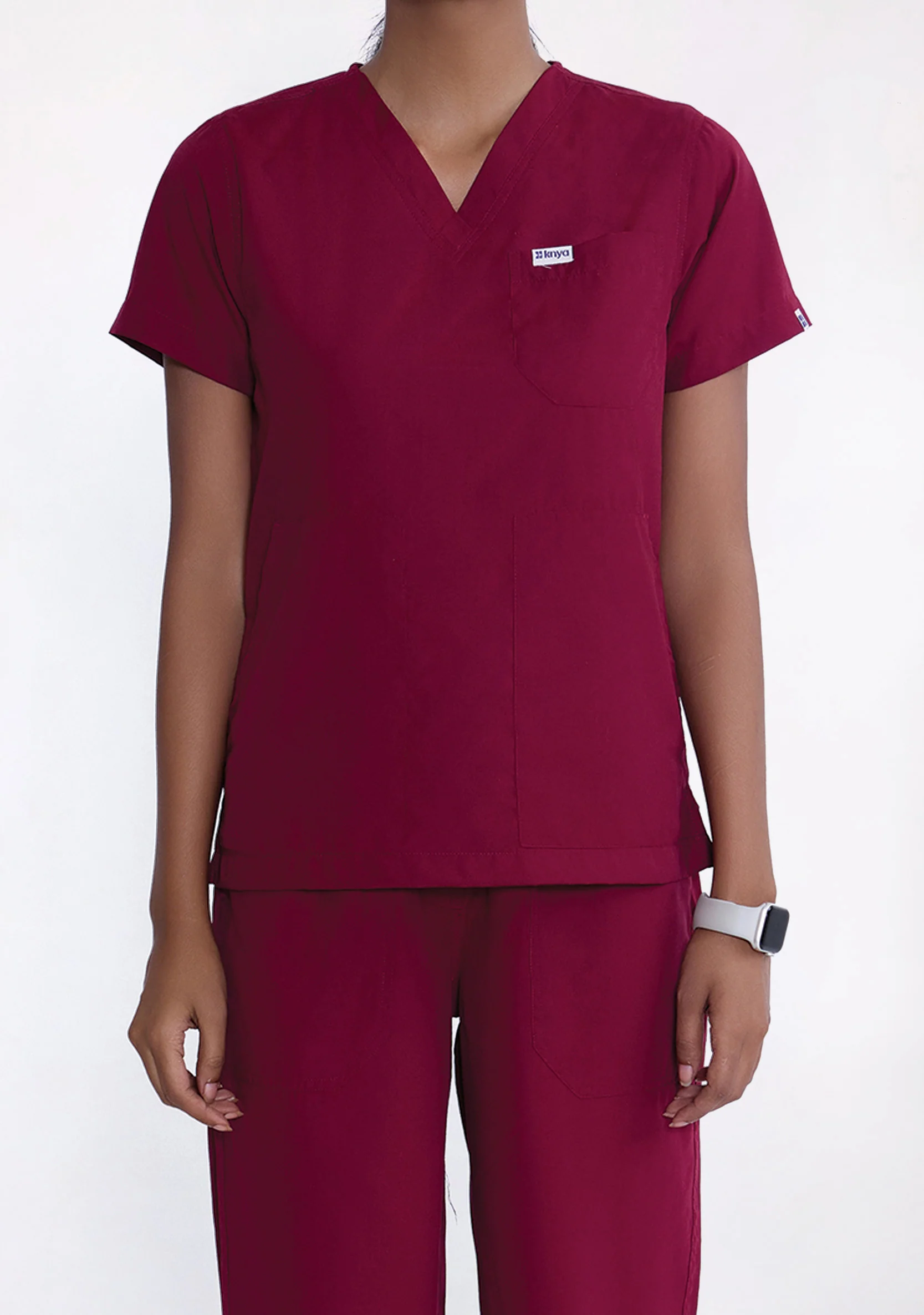Classic Women's V-Neck (Maroon) Scrub - Image 2