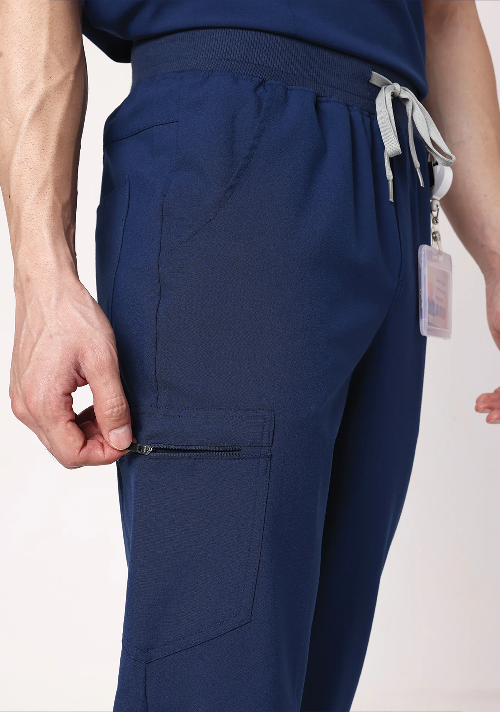 ecoflex™ Men's Mandarin Collar (Navy) Scrubs - Image 7
