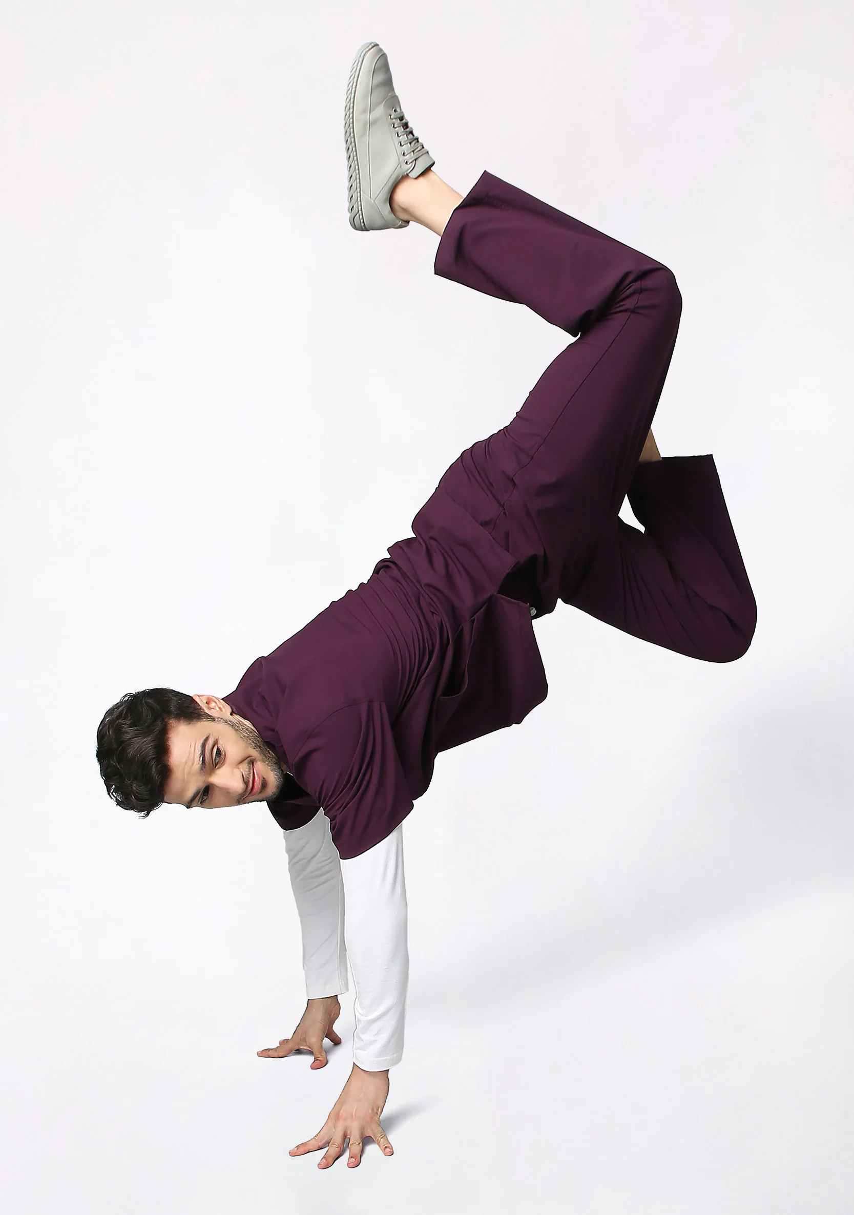 ecoflex™ Men's V-Neck (Wine) Plus Size Scrub - Image 5