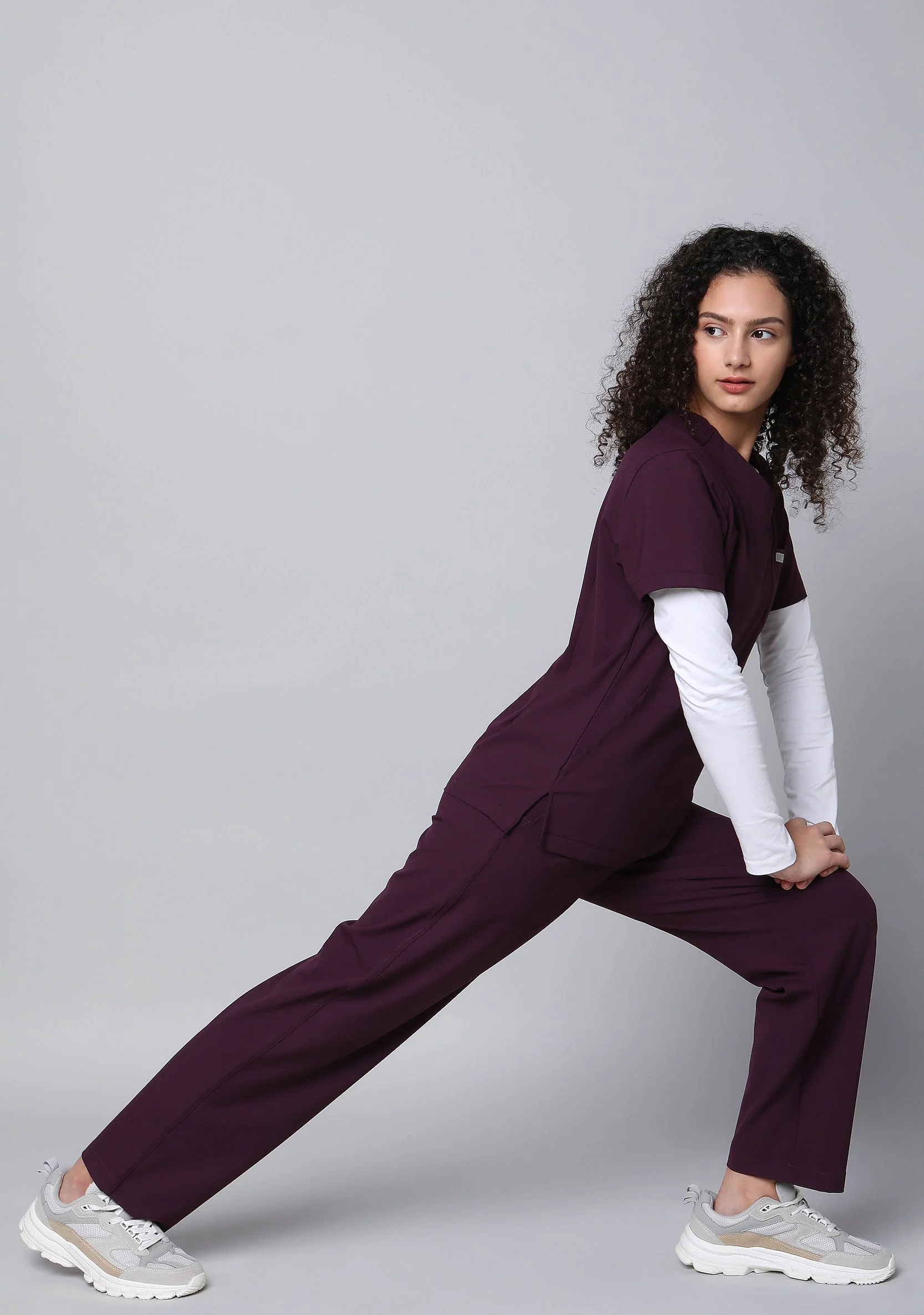 Ecoflex Women's 2 Pocket (Wine) Scrub Bottom - Image 2