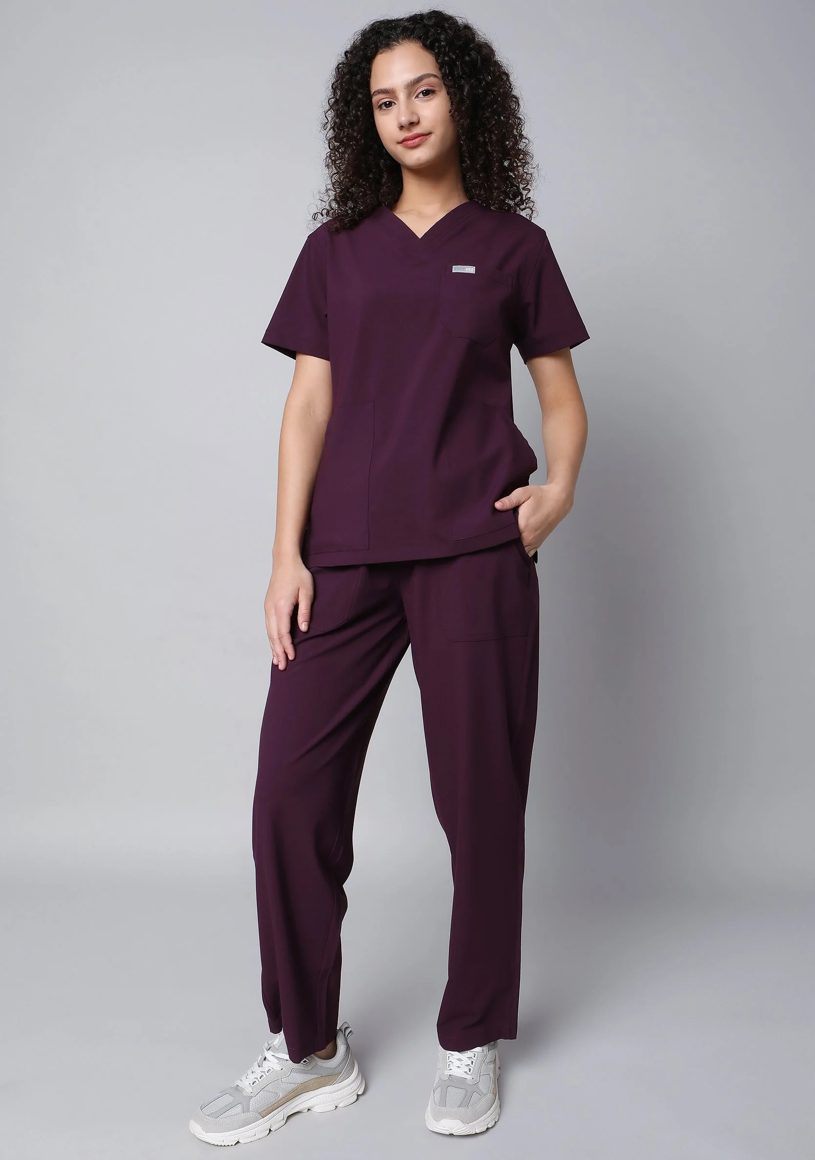 Ecoflex Women's 2 Pocket (Wine) Scrub Bottom - Image 7