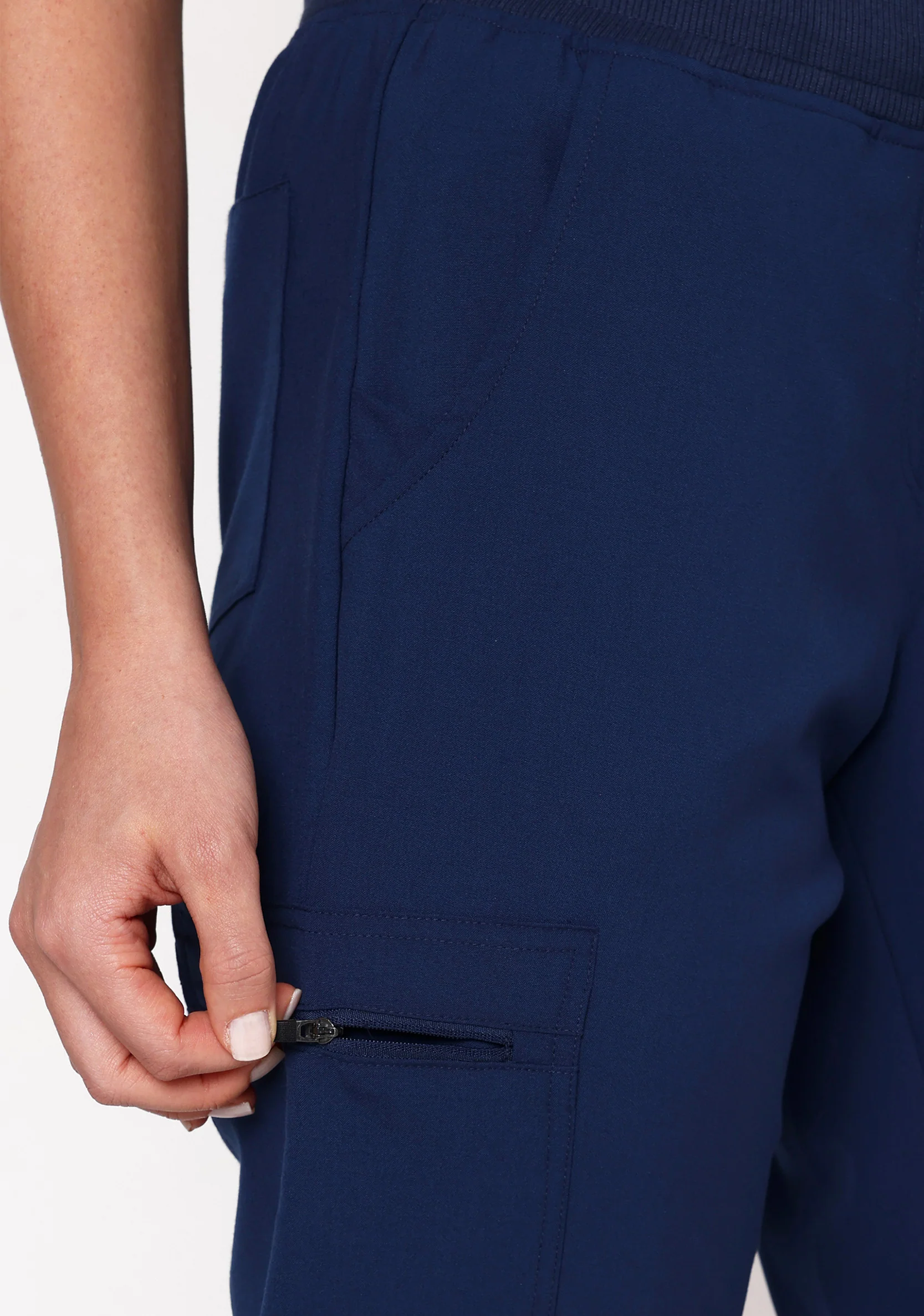 ecoflex™ Women's Mandarin Collar (Navy) Scrubs - Image 5