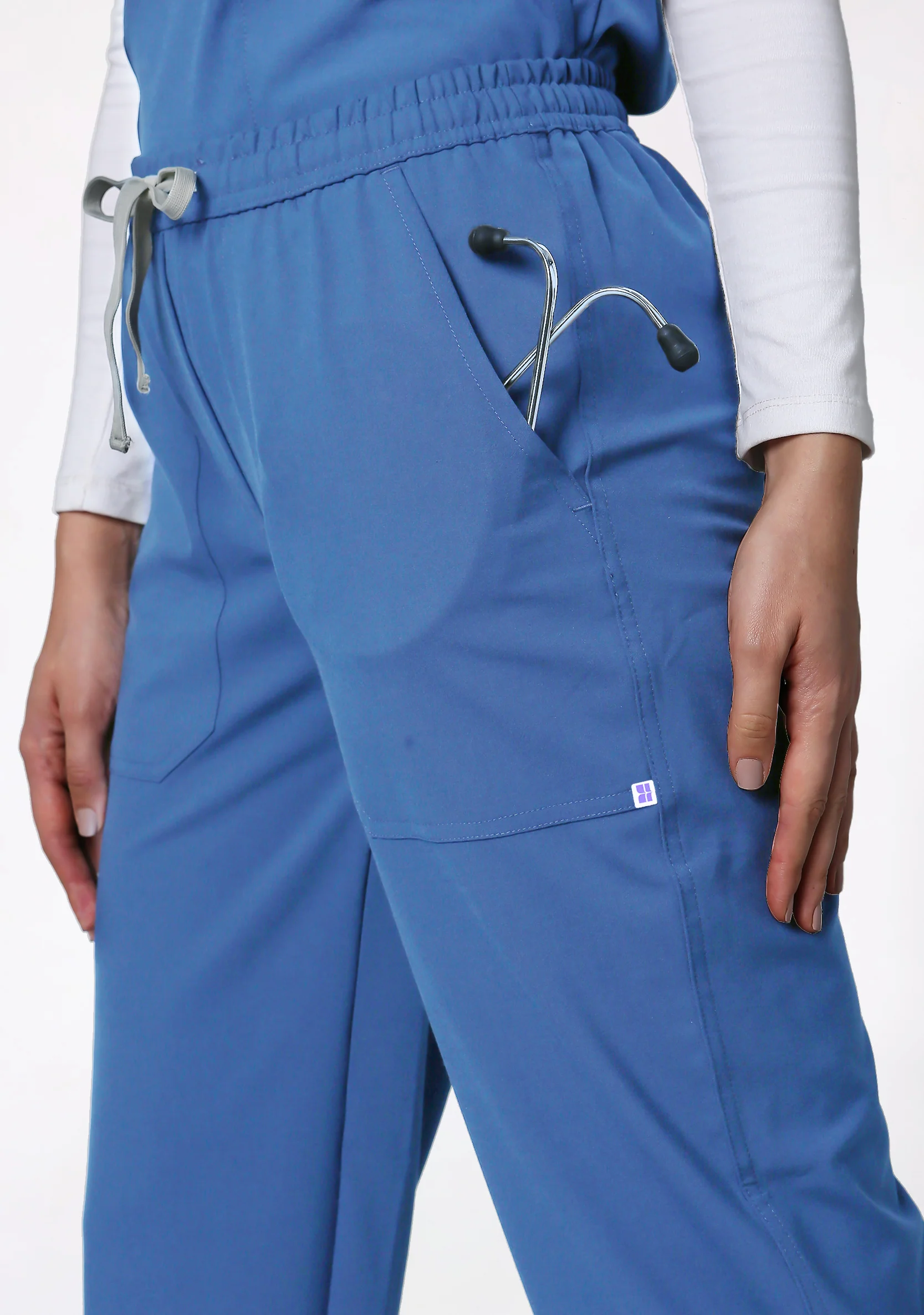 ecoflex™ Women's V-Neck (Ceil Blue) Scrub - Image 4