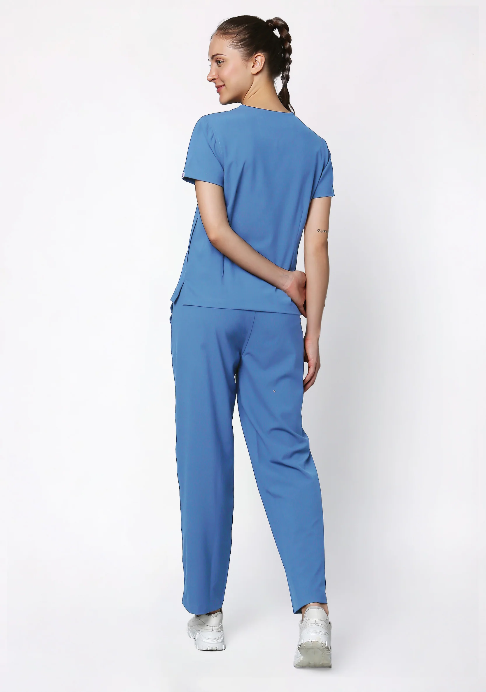 ecoflex™ Women's V-Neck (Ceil Blue) Scrub - Image 5