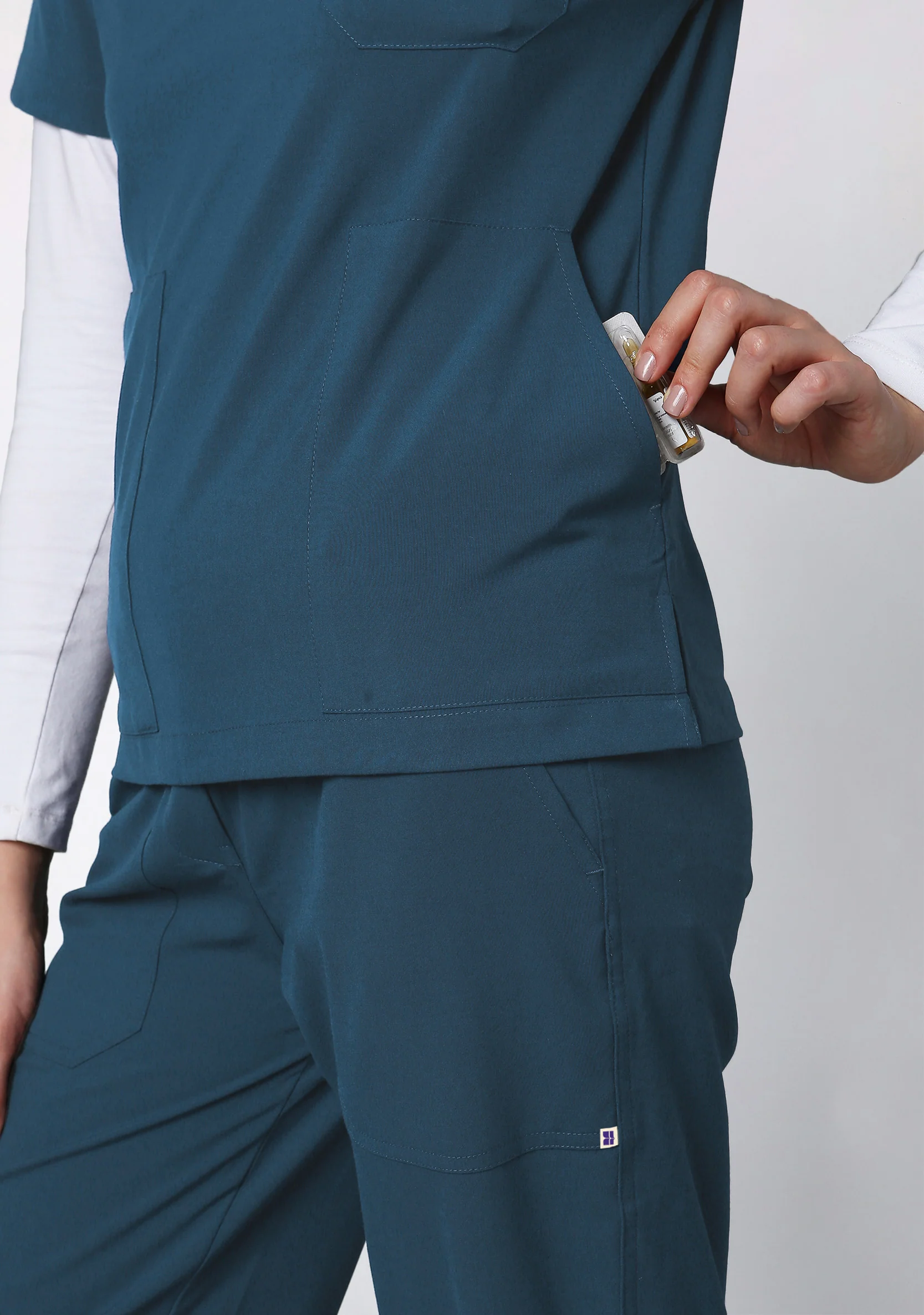 ecoflex™ Women's V-Neck (Forest Green) Scrub - Image 2